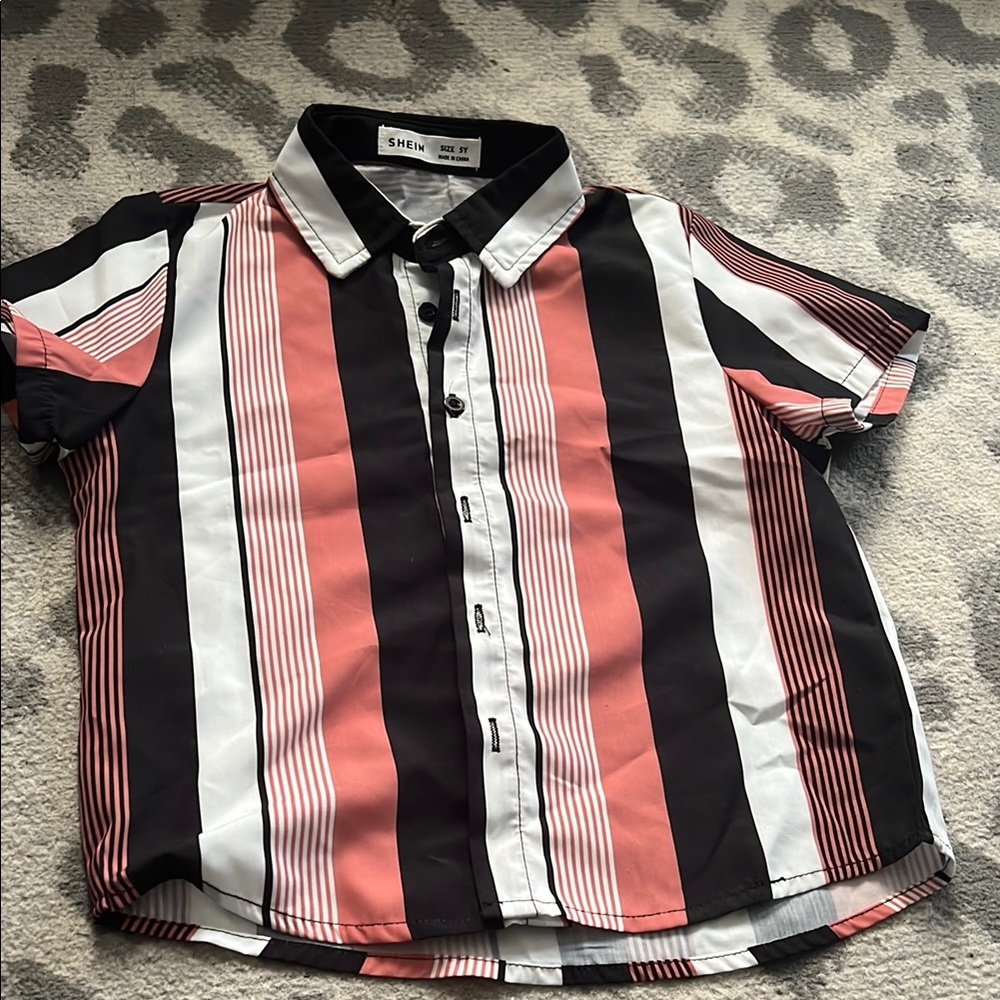 SHEIN Multicolor Striped Button-Up Shirt